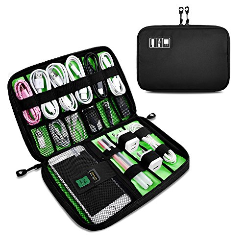 Travel universal cable organizer bag, small electronics…