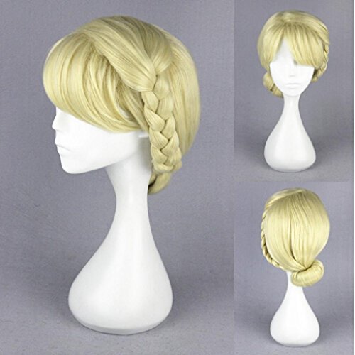 Xcoser Queen Party Elsa Wig Hair Flaxen Hair Style for Coaplay Accessories
