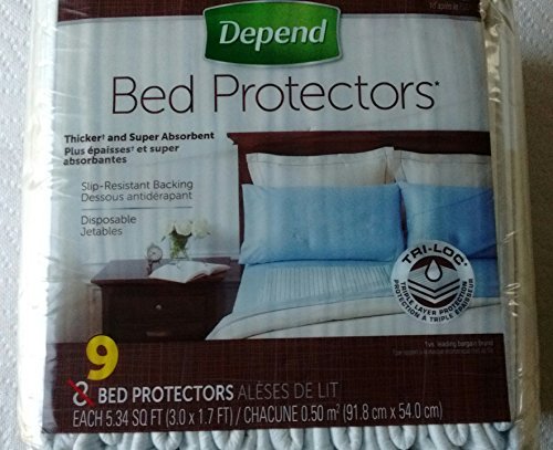 Depend Disposable Bed Protectors, Absorb & Keep Bedding Dry (3 ft x 1.7 ft each), Absorbent Pads