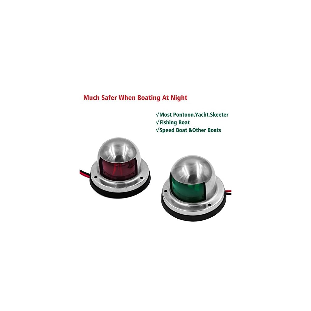 Obcursco LED Navigation Lights Deck Mount, New Marine Sailing Lights