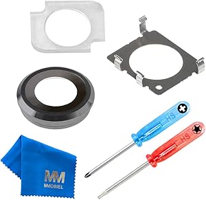 MMOBIEL Back Camera Lens Cover Replacement Compatible with iPhone 6 Plus / 6S Plus 5.5 inch (Black) incl. 2X Screwdriver