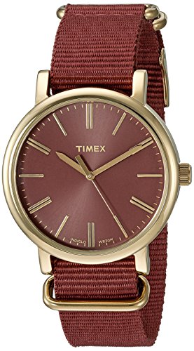 Timex Women s TW2P78200 Originals Tonal Marsala Nylon Slip-Thru Strap Watch