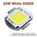Hontiey High Power LED Chip 50W Pure White Light 6000K-6500K Bulbs 50 Watt Beads DIY Spotlights Floodlight COB Integration Lamp SMD