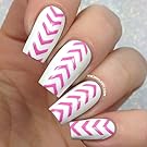 Single Chevron Stencil Nail Vinyls by Twinkled T - 1 Sheet of 36 Stencils