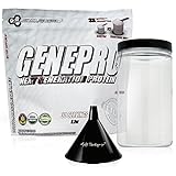 Protein Powder GENEPRO - Musclegen Research-Premium Protein for Absorption, Muscle Growth & Bariatric - Organic Gluten Free Flavorless No Sugar Non GMO + Funnel + Clear Storage Container