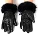 Alpine Swiss Womens Leather Dressy Gloves Faux Fur Trim Cuff Thermal Lining Black XL