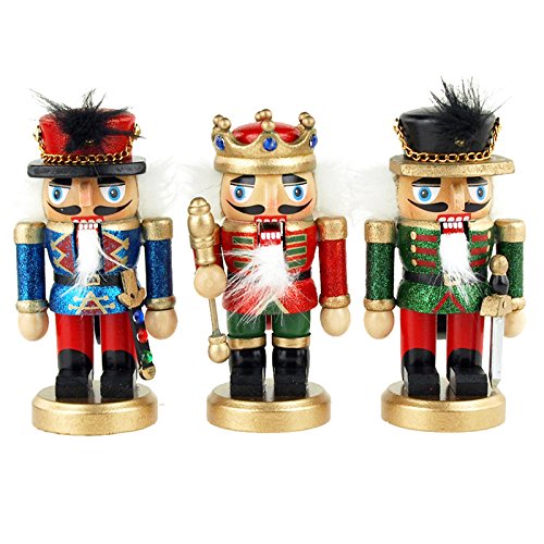 Royal Guard Beard Wooden Nutcracker Ornaments, 31/2Inch, 3Piece Buy