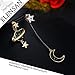 Earrings for Women Dangle Stud Drop Crystal Earrings Asymmetry Star Moon Earrings