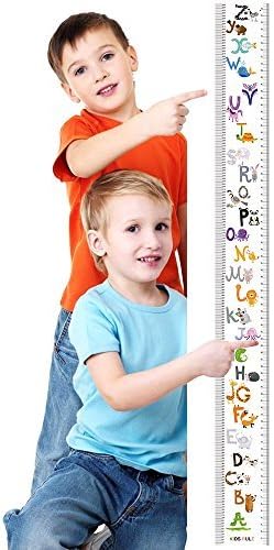 Letter Growth Chart Handing Wall Decor for Kids rule Height Growth Chart with Stickers £¬ Measures From Birth To Adult. Choice Of 8 Bright Designs Animal pattern
