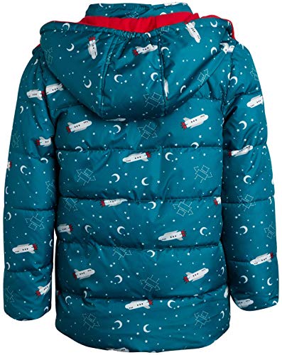 Wippette Boys' 2-Piece Heavyweight Snowsuit with Puffer Jacket and Snow Bib Pants, Size 3T, Blue/Red Space