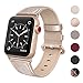 SWEES Leather Band Compatible for iWatch 38mm 40mm, Genuine Leather Replacement Strap Rose Gold Buckle Compatible iWatch Series 6 5 4 3 2 1 Sports & Edition Women And Men, Rose Gold