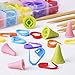 EBOOT 60 Pieces Knitting Crochet Locking Stitch Markers Mix Color and 20 Pieces 2 Sizes Knitting Needles Point Protectors/Stoppers