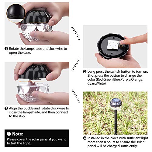 Vorally Solar Landscape Lights Outdoor Solar Pathway Lights Color Change Solar Garden Lights for Lawn, Patio, Yard, Walkway, Driveway (2 Pack) - Thumbnail 4
