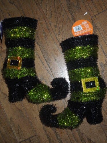 Foil Covered Wire Witches Boots (1 Pair Multi Color Boots) .Green or Orange or Purple..(description Tells Color You Are Ordering)_