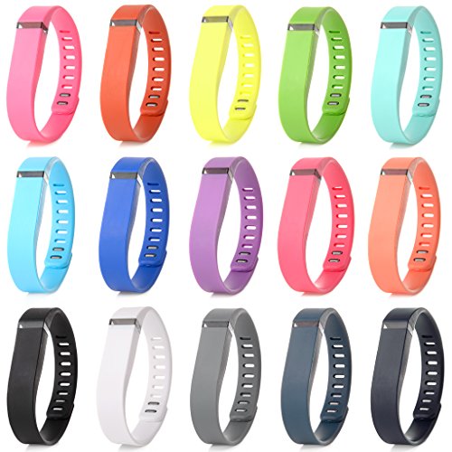 Austrake 15Pcs Small Replacement Bands for Fitbit Flex Wristband (15PCS Bands, Small)