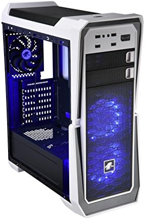 LEPA LPC502 ATX Gaming Mid Tower Computer Case with 2 LED Fans Pre-installed and 2 USB 3.0, LPC502W-BL(2U3)