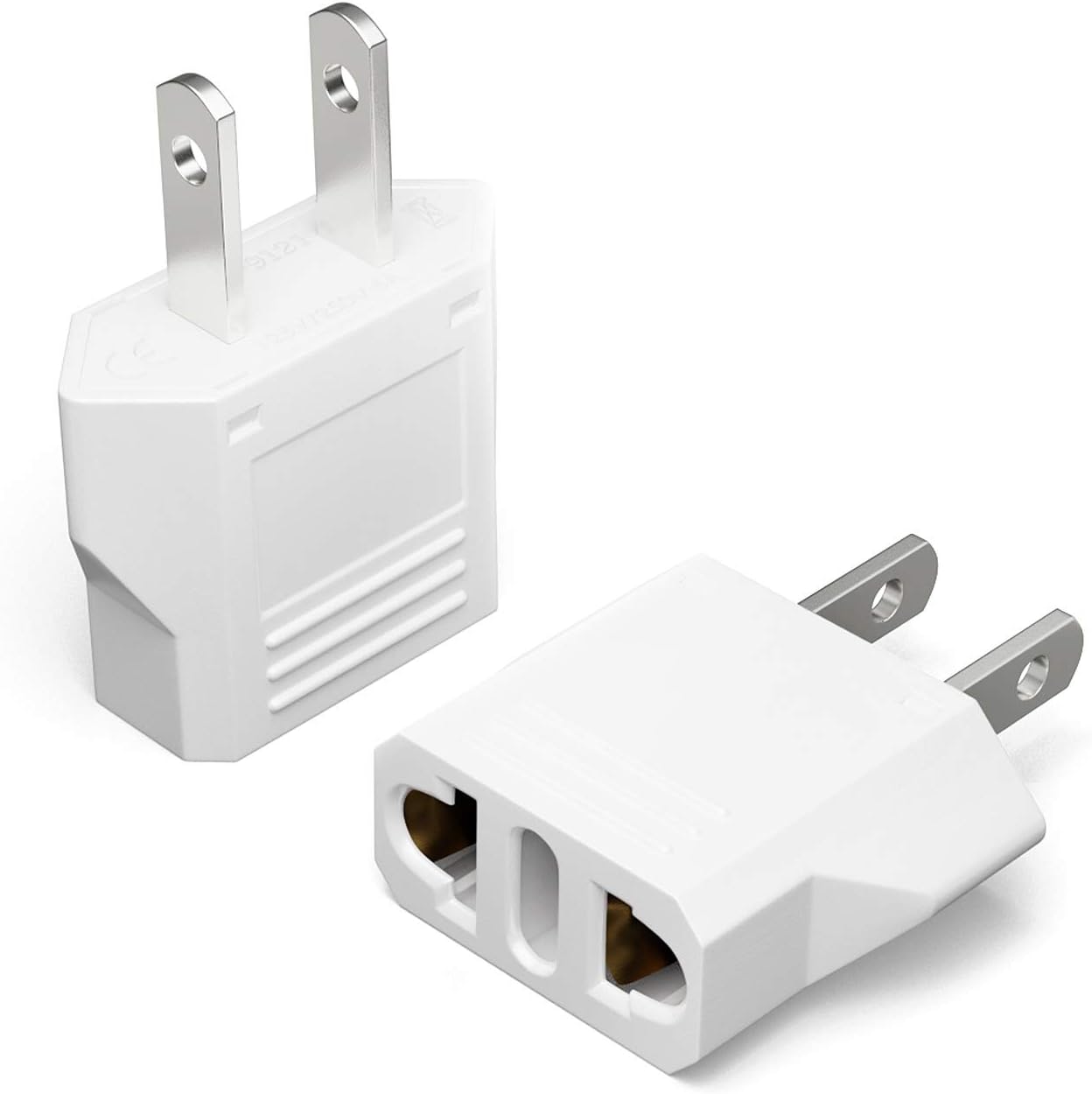 Unidapt EU Europe to US USA Travel Plug Adapter Power Converter AC (Pack of 2): Home Audio & Theater