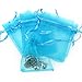 Akstore 100PCS 4x6inch (10x15cm) Drawstring Organza Jewelry Favor Pouches Wedding Party Festival Gift Bags Candy Bags (Light Blue)