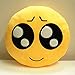 LI&HI 32cm Emoji Smiley Emoticon Yellow Round Cushion Pillow Stuffed Plush Soft Toy-Independent Vacuum Packing (Cute Face)
