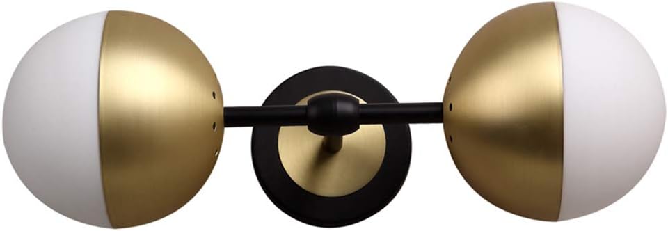 Maso Home, MS-61406 Double Lights Wall lamp, Fashion Simplicity Vintage Industrial Metal Based with Glass Material Shade of Wall lamp, Wall Sconce, Globe Shape