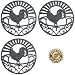 Silicone Trivet Set For Hot Dishes, Pots & Pans. These Kitchen Hot Pads 'Country Rooster' Design (Symbol of Prosperity & Good Luck) Mimics Cast Iron Trivets (7.5 inch Round, Set of 3, Dark Gray) primary