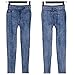 Goldensat Autumn Women's Imitate Cowboy Legging Style Winter Denim Look Pants M Blue