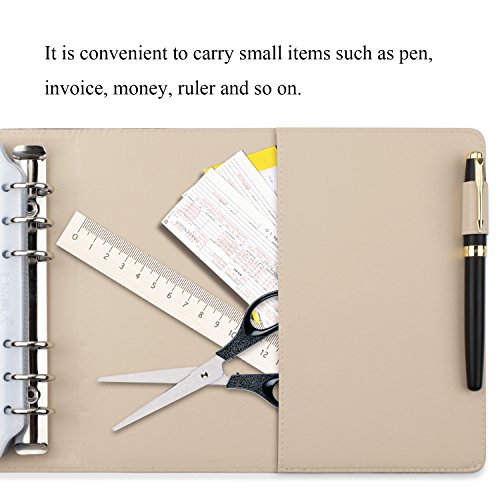 Business Card Book Holder, AHGXG PU Leather Organization with 3 Ring Binders and Folder Pen Holder, 360 Cell