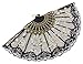 Amajiji Folding Hand Fans,Fashion Elegant Flower Rose Lace Chinese/Japanese Folding Fan (Black)