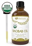 Baobab Essential Oil - Pure, Organic, Unrefined, Non-GMO - Natural Serum For Hair Growth & Shine - Great As Moisturizer, Under Eye Bags, Stretch Marks - With Dropper (4 oz.) by UpNature