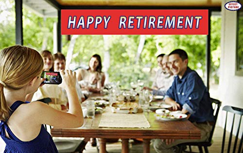 Silvima Large Happy Retirement Banner | Huge Retire Party Sign | Retirement Party Celebration Decoration