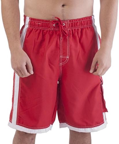 Better Wear Mens Stylish Trunk With Cargo Pockets Small, Red