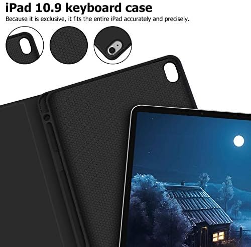 GOOJODOQ Coque Clavier pour iPad Air 4 2020 10.9 Etui Housse en TPU Souple avec Porte Crayon, Clavier Bluetooth sans Fil Détachable Magnétiquement - Bestbluetooth.fr GOOJODOQ Coque Clavier pour iPad Air 4 2020 10.9 Etui Housse en TPU Souple avec Porte Crayon, Clavier Bluetooth sans Fil Détachable Magnétiquement