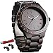 Wooden Watches, Ebony Wood Watch Mens Analog Quartz Lightweight Wooden Wrist Watch with Luminous Pointers