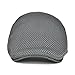 Men's Mesh Flat Cap Duckbill Beret Ivy Gatsby Newsboy Driving Cabbie Caps Hunting Hat (Grey)