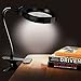 Number-one Magnifying Glass, 3X LED Lighted Magnifying Lamp USB Powered Clip On Optical Glass Magnifier Lens with 2 Light Settings & Metal Clamp for Reading, Hobby, Soldering, Crafts