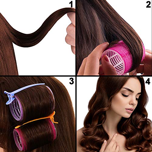 image for SIQUK 50 Pcs Self Grip Hair Rollers and Clips Set Including 36 Pcs Hai