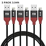 Lightning Cable BYZ iPhone Charger Nylon Braided USB cable for iPhone 7 Plus 7 6S Plus 6 Plus SE 5S 5C 5, iPad 2 3 4 Mini, iPad Pro Air, iPod- 4ft/1.2m Black