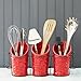 Kitchen Flatware Caddy - 3 Ceramic Utensil Holders (4