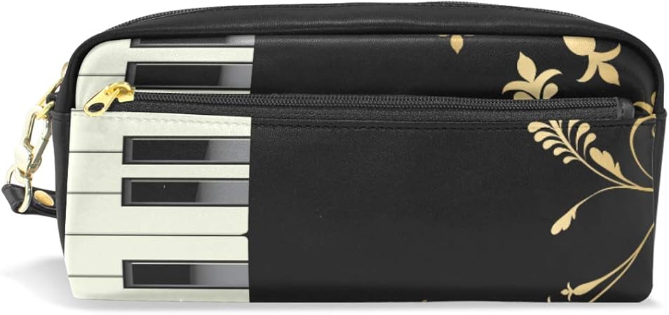 Amazon マキク Makiku ペンケース 筆箱 おしゃれ ピアノ 音楽 高校生 革 大容量 中学生 女の子 スリム 多機能 プレゼント対応 ペンケース 文房具 オフィス用品