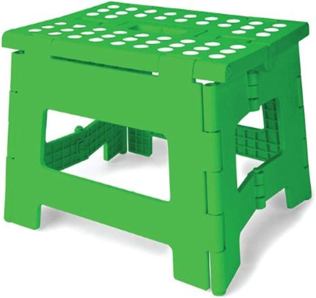 Kikkerland Rhino Easy Fold Step Stool, Short, Green