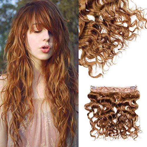Vivia Bella Hidden Invisible Crown Flip on Human Hair Extension One Piece Secret Miracle Wire in Hairpieces No Clip No Tape in Remy Hair Translucent Fish Line Headband (100g 14", 30)