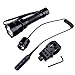 WindFire® C8 Tactical Hunting Light Led 1600lm 5 Modes Flashlight Pressure Switch & 45°Side Picatinny Mount Rail Offset Ring Side Mount for Hunting Fishing (No Battery)