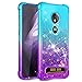 Dzxouui for Moto Z4 Case,Moto Z4 Force case,Motorola Z4 Play Case,TPU Protective Cover for Girls and Women Glitter Bling Sparkle Cute Phone Case for Motorola Moto Z4/Z4 Force/Z4 Play(Teal-Purple)