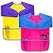 Dreampark 2 Pack Kids Art Aprons Children Art Smock with Waterproof Long Sleeve 3 Roomy Pockets, Ages 2-6, Yellow and Pink (Paints and Brushes not Included)