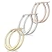 Jstyle Stainless Steel Teardrop Hoop Earrings for Women 3 Pairs a Set 35MM