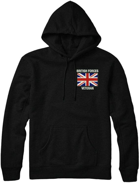 British Forces Veteran Embroidered Hoodie, Royal Navy Britian Flag