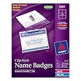 Avery Top-Loading Garment-Friendly Clip Style Name Badges, 3
