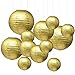 Sonnis Round Paper Lanterns 12inch 10inch 8inch 6inch Size for Birthday Wedding Christmas Party Decorations (1-Pack of 12) (Gold) primary