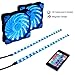 LEDdess 120mm Case Fan Light,LED Silent Fan Computer Cases,CPU Coolers (RGB, 2pcs 18 LEDs 30cm LED Strip,2pcs LED Fan, F Series)