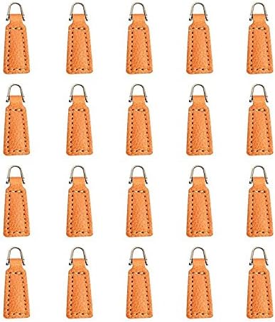 Zipper Pulls 20 Pack - For Leather Boot/Jacket/Bag/Purse (Brown)